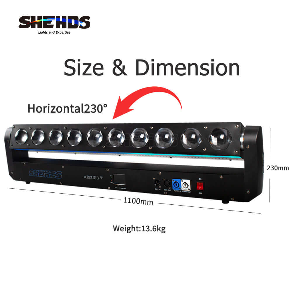 SHEHDS LED 10x40W RGBW 4in1 Wall Wash & Beam Moving Head Light