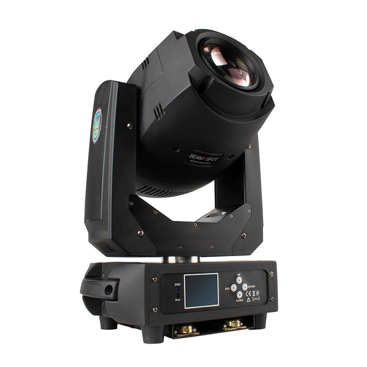 SHEHDS 200W LED Gobo Moving Head Light – 6/18 DMX Channels, Multi-Color Rotating Patterns