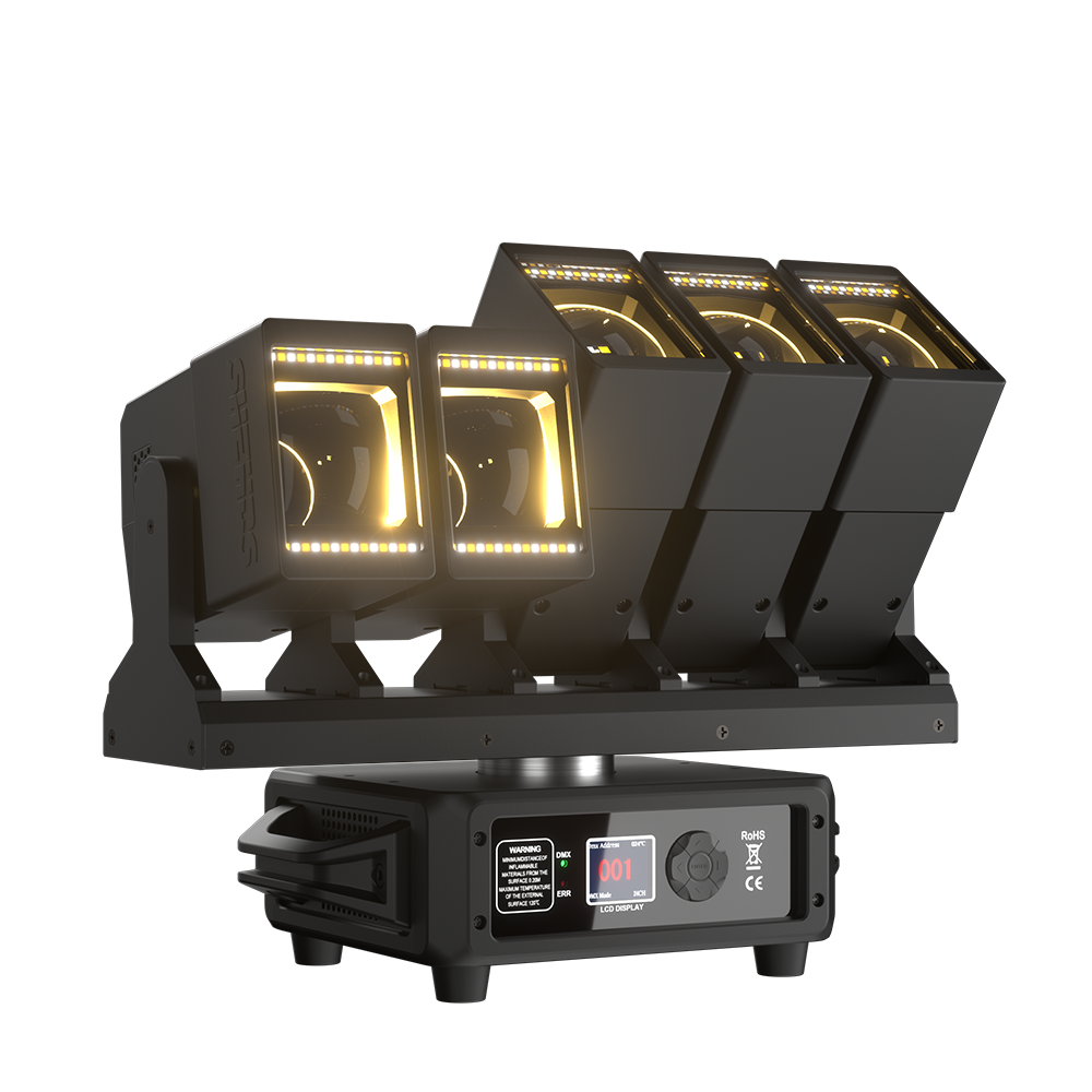 GalaxyJet LED Beam 5x60W RGBW 5 Moving Head Wave Bar Light Matrix Ligh ...