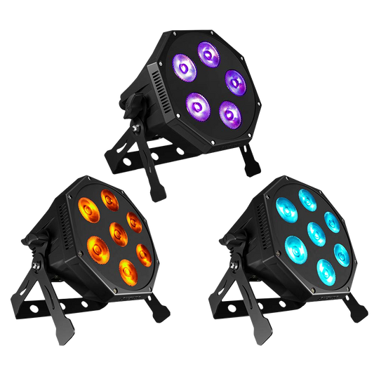 GlamoPar LED Lighting 7x12W RGBWA+UV&RGBLAC Color Mixing Intelligent Start stop Temperature Control For Wedding Concert