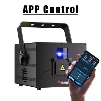 SHEHDS APP Control 3W RGB Laser Scanner Full Color 3D Effect Laser Light