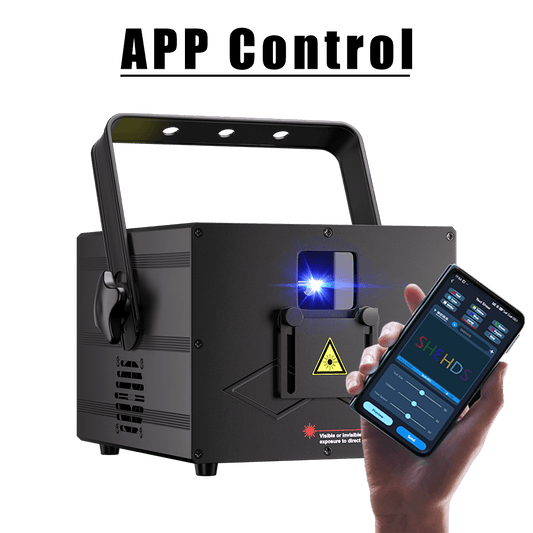 SHEHDS APP Control 3W RGB Laser Scanner Full Color 3D Effect Laser Light